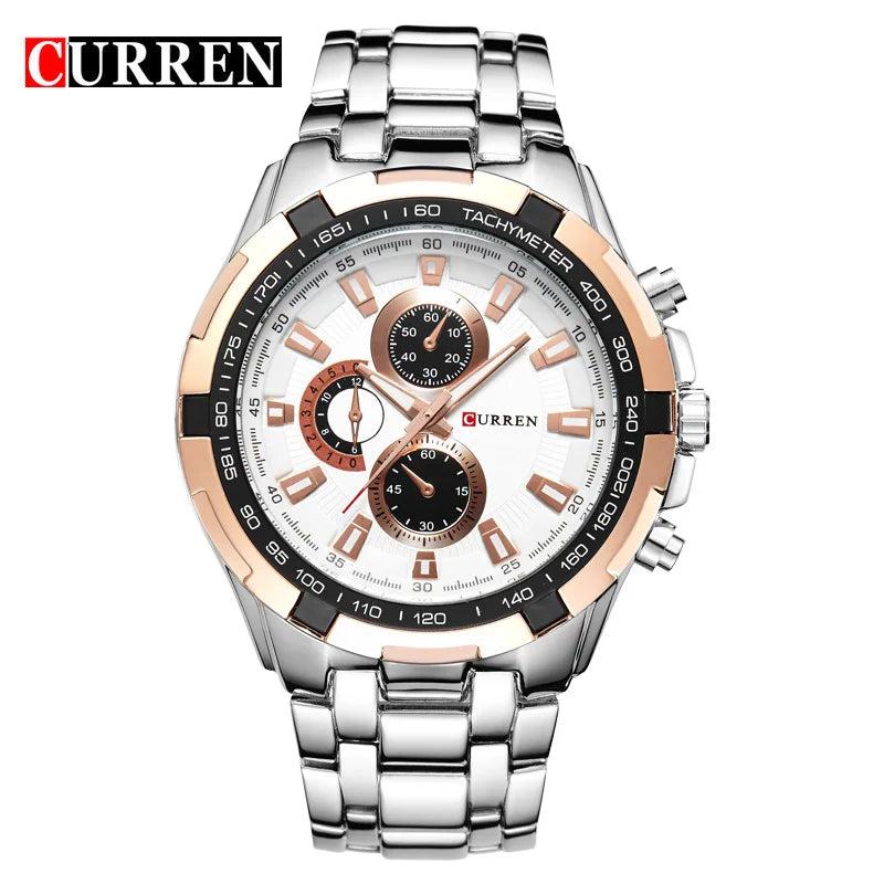 CURREN 2018 New Luxury Fashion Analog Military Sports Men Watches Full Steel Band Black Quartz Male Clock Relogio Masculino