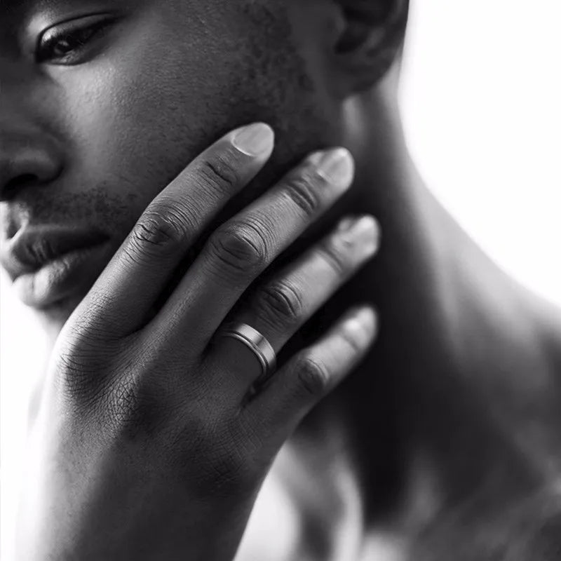 Bague rotative Vnox 6/8 mm pour homme, accessoire anti-stress, alliance classique en acier inoxydable, bijoux de sport décontractés, runes vikings