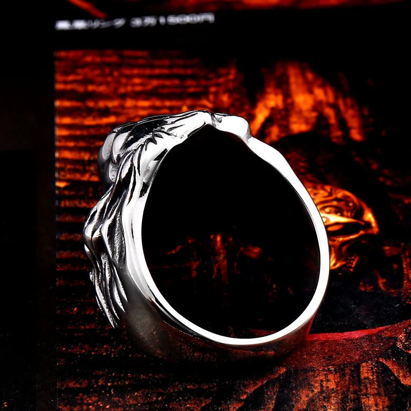 Bague pour homme Beier en acier inoxydable 316L avec tête de lion et roi de la forêt, bijou classique de haute qualité, protection animale, dieu LLBR8-676R