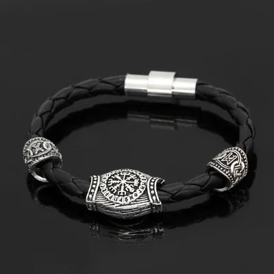 Vikingos Norse Runes Jewelry Trinity Valknut Vegvisir Compass Beads Vikingo Runes Amulet Viking Bracelet Slavic Accessories