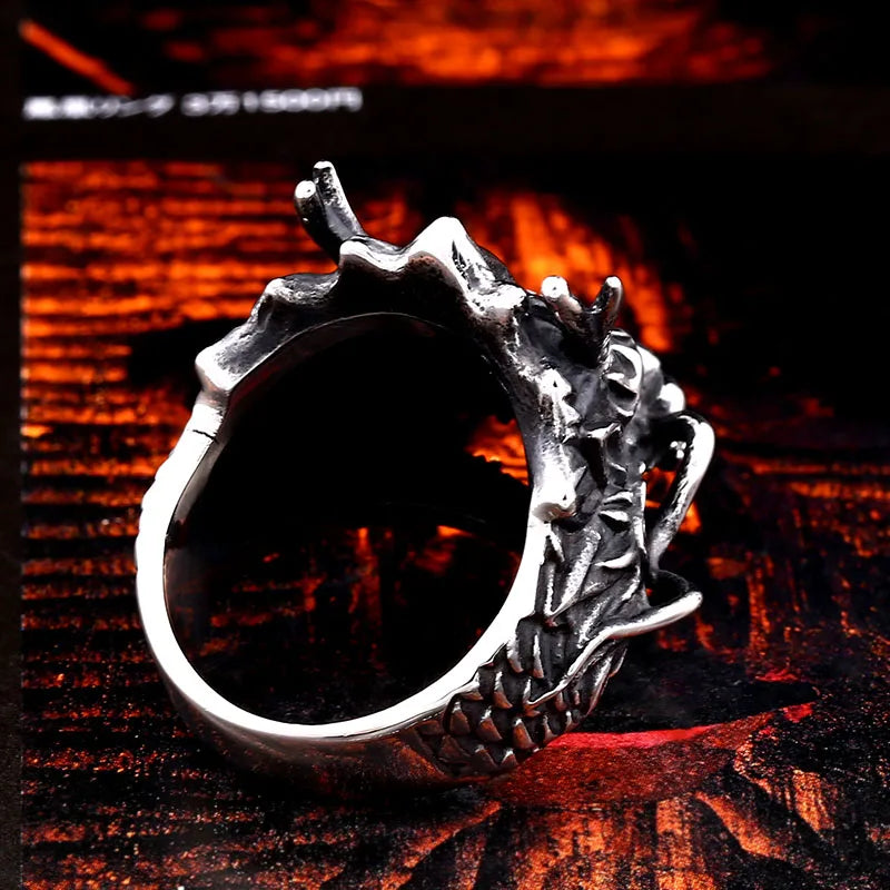 Beier 316L Stainless Steel Domineering Faucet Men's Ring Punk Animal Dragon High Quality Jewelry  LLBR8-682R