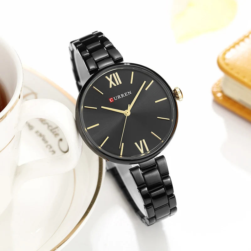 CURREN Women Watch Fashion Luxury Watch Reloj Mujer Stainless Steel  Female Clock Quartz Bracelet Wrist Watch Clock Gift