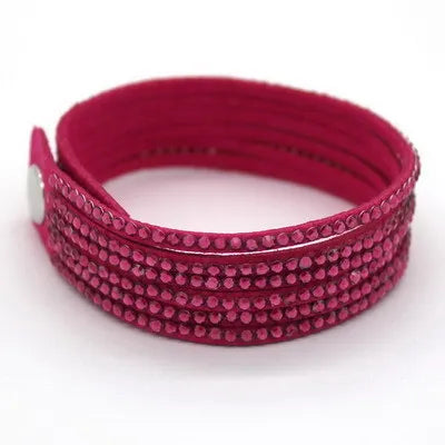 TYO Popular Purple Leather Bracelet Woman Good Fashion Jewelry Accessories Classic Bangles Birthday Gift Wholesale Dropshipping