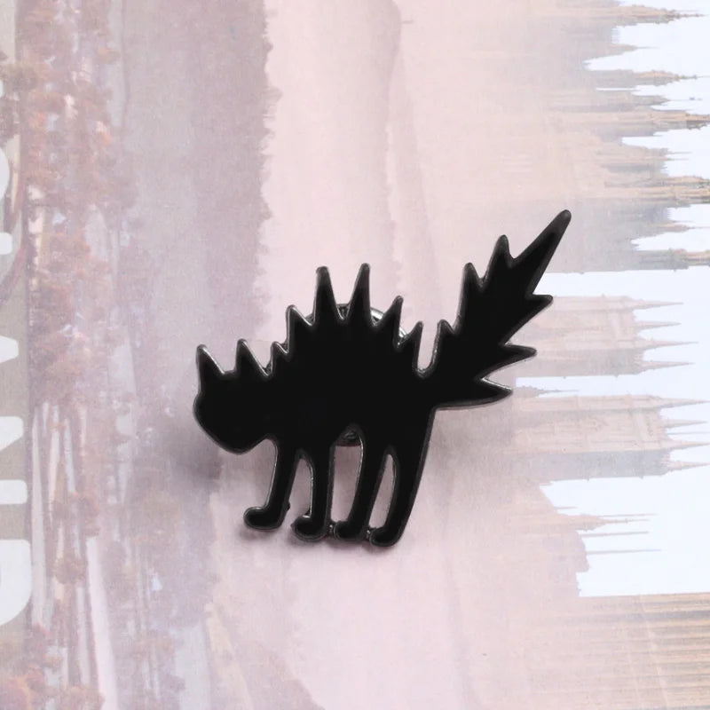 Fashion Couple Cat Dog Animal Cartoon Brooch Cute Cat Head Fish Bone Metal Enamel Pins Brooches Jewelry Backpack Hat Badge Gift