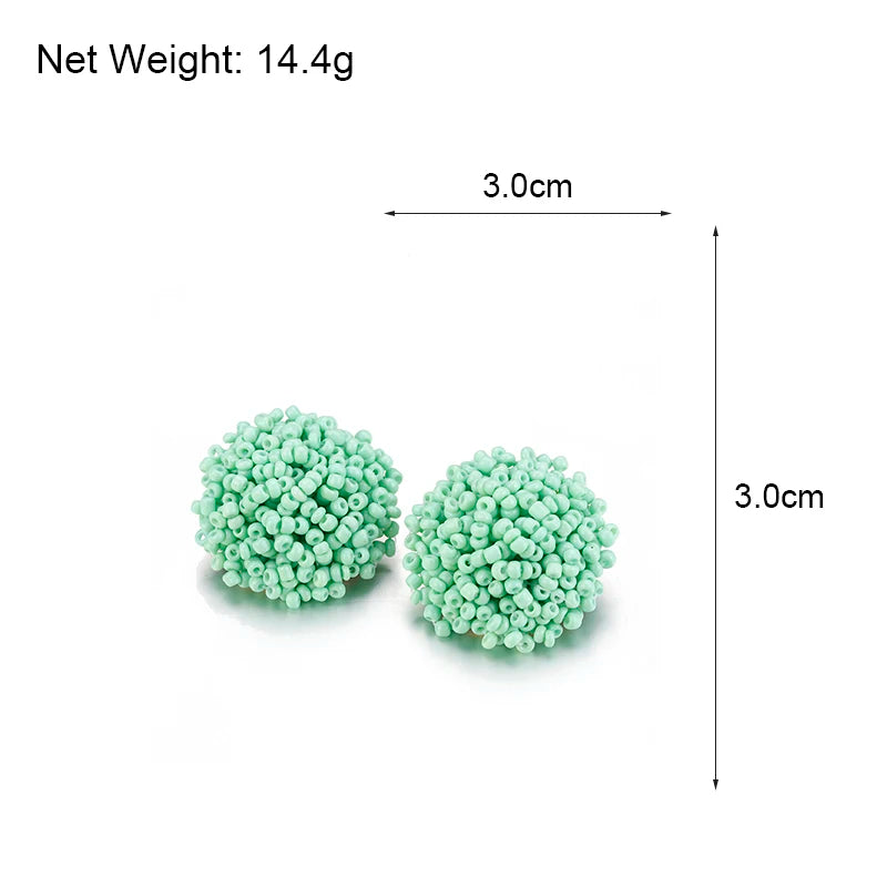 Aensoa Simple Multicolor Ethnic Resin Handmade Beaded Earrings For Women Accessories Bohemia Geometric Earrings Fashion Jewelry