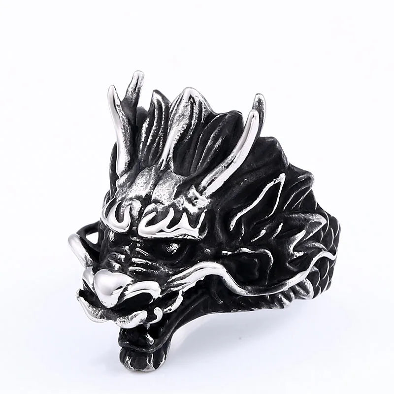 Beier 316L Stainless Steel Domineering Faucet Men's Ring Punk Animal Dragon High Quality Jewelry  LLBR8-682R