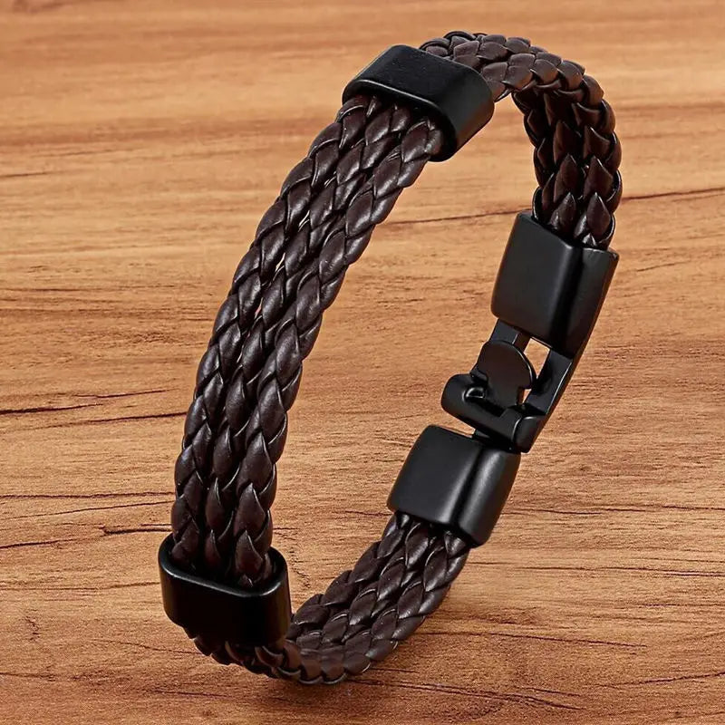 TYO Stainless Steel Men Women Spain Germany France Italy Argentina National Flag PU Leather Bracelets Handmade Jewelry