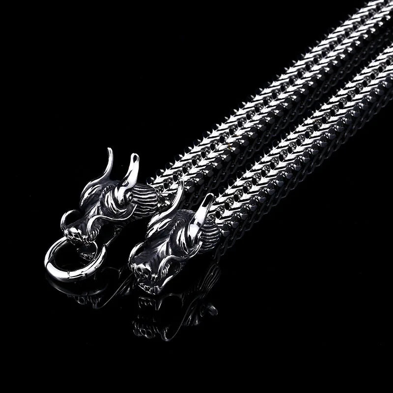 Bracelet en acier inoxydable 316L Beier Bracelet punk crâne pour bracelet vintage cool mode dragon style homme bijoux LLBC8-061R