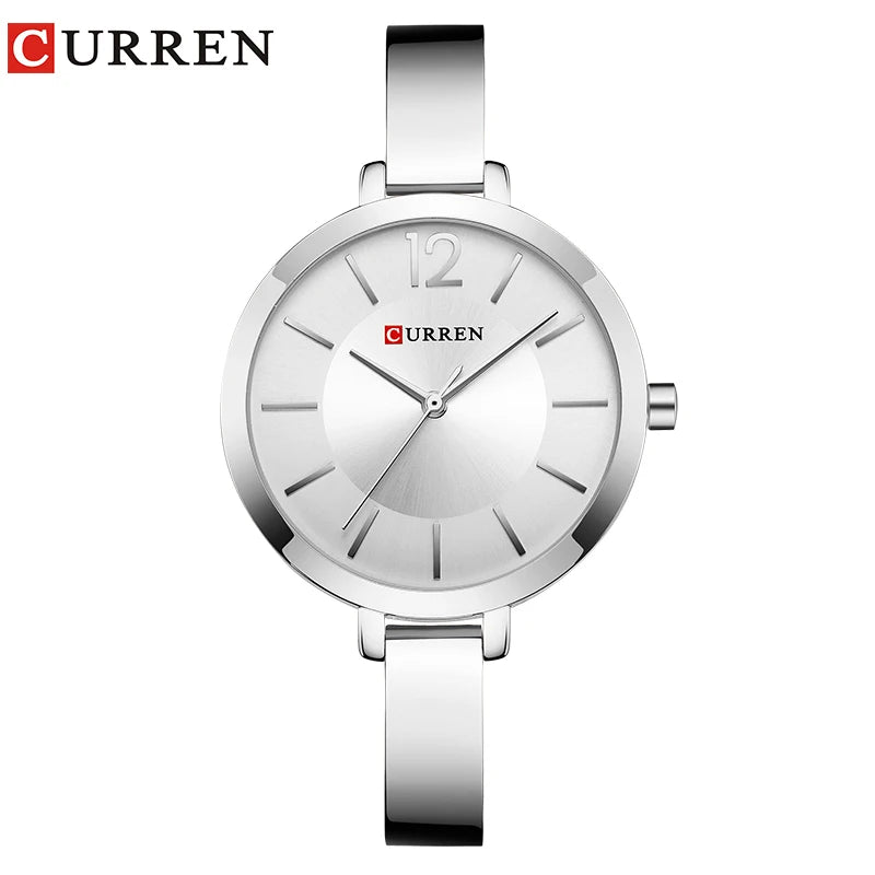 CURREN Fashion Gold Women Watches Stainless Steel Ultra thin Quartz Watch Woman Romantic Clock Women's Watches Montre Femme