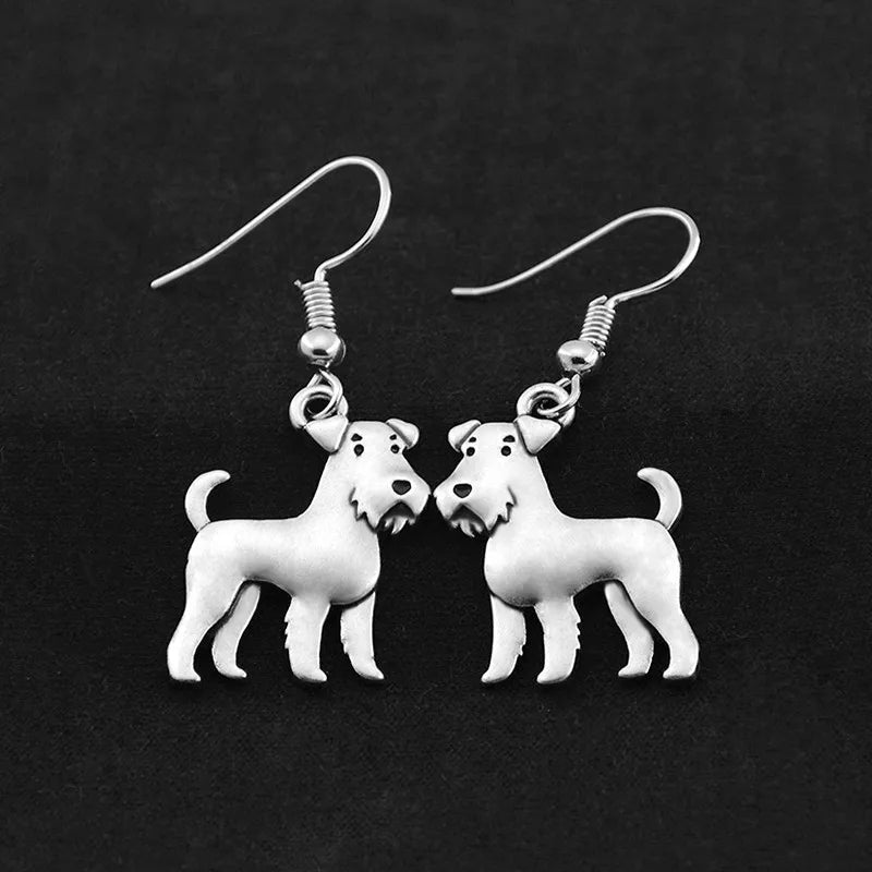 Vintage 3D Schnauzer -Airedale Earring Bohomian Dog Earings Fashion Jewelry Drop Earrings For Women Pendientes Best Friend Gifts