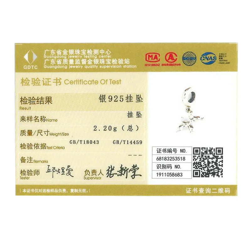 BAMOER Genuine 925 Sterling Silver Balloon Dog Pendant Animal Charms Fit for Charm Bracelets & Necklace Silver Jewelry SCC981