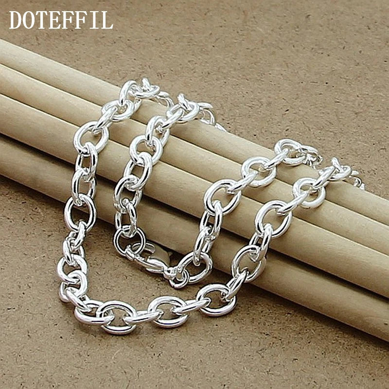 DOTEFFIL 925 Sterling Silver 18 Inch Original Basic Chain Necklace Lobster Clasp For Women Men Jewelry