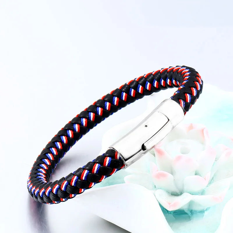 Beier new store Color mix and match simple bracelet for men and women tri-color woven fashion jewelry LLBC-L0101
