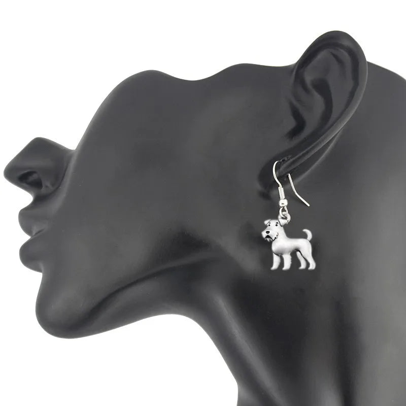 Vintage 3D Schnauzer -Airedale Earring Bohomian Dog Earings Fashion Jewelry Drop Earrings For Women Pendientes Best Friend Gifts
