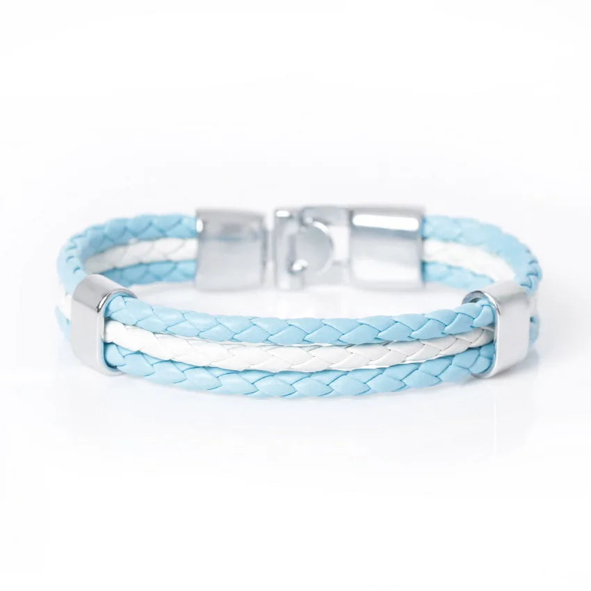 TYO New Fashion Braided Surfer Bandage National Spain Flag Leather Bracelets Trendy Sporty Friendship Bangles For Men Women
