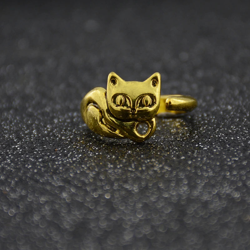 New Fashion Cat Rings For Women Men Anel Boho Brass Knuckle Anillos Couple Animal Ring Gift For Pet Lovers Party Jewelry