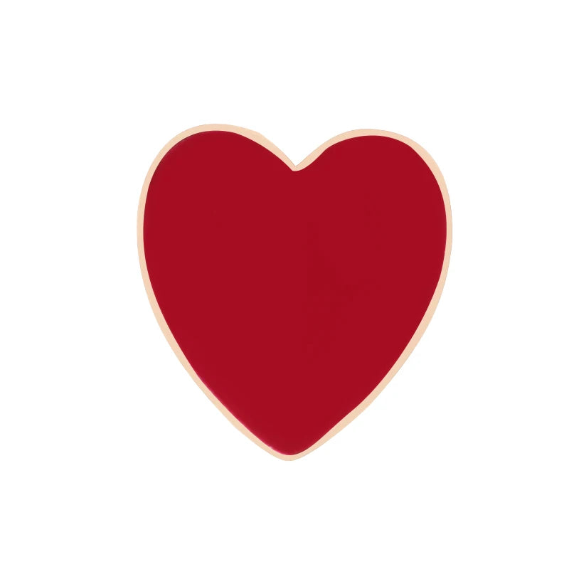 Fashion Cartoon Brooch Red Lipsticks Cherry Heart Enamel Pins Women Corsage Dress Badges Make Up Jewelry Girl Accessories Gifts