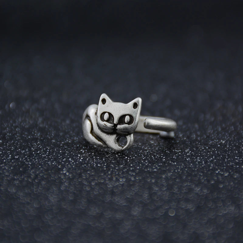 New Fashion Cat Rings For Women Men Anel Boho Brass Knuckle Anillos Couple Animal Ring Gift For Pet Lovers Party Jewelry