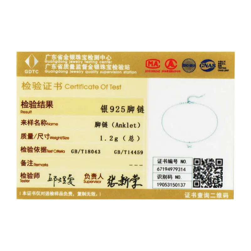 Bamoer Einfaches Design Stern Silber Fußkettchen für Frauen Sterling Silber 925 Armband für Knöchel und Bein Mode Fuß Schmuck SCT009