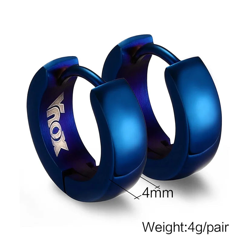 VNOX Cute Hoop Earrings for Men Punk Stainless Steel Huggie Small Earrings 4 Color - Madeinsea©