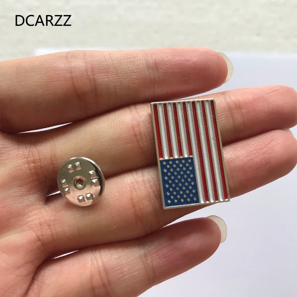 DCARZZ USA Flag Badge Brooches Lapel Pin Country Badges Enamel PinsFashion Jewelry Brooches for Women Cute Gift - Madeinsea©
