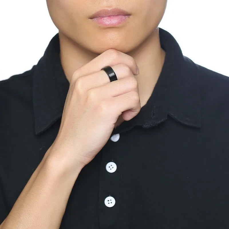 Bague rotative Vnox 6/8 mm pour homme, accessoire anti-stress, alliance classique en acier inoxydable, bijoux de sport décontractés, runes vikings