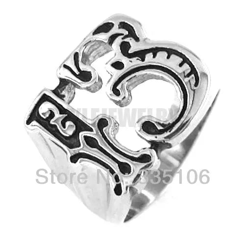 Fashion  Number 13 Ring Stainless Steel Jewelry Punk Biker Men Ring SWR0132A
