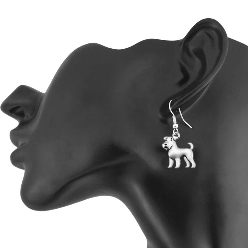 Vintage 3D Schnauzer -Airedale Earring Bohomian Dog Earings Fashion Jewelry Drop Earrings For Women Pendientes Best Friend Gifts
