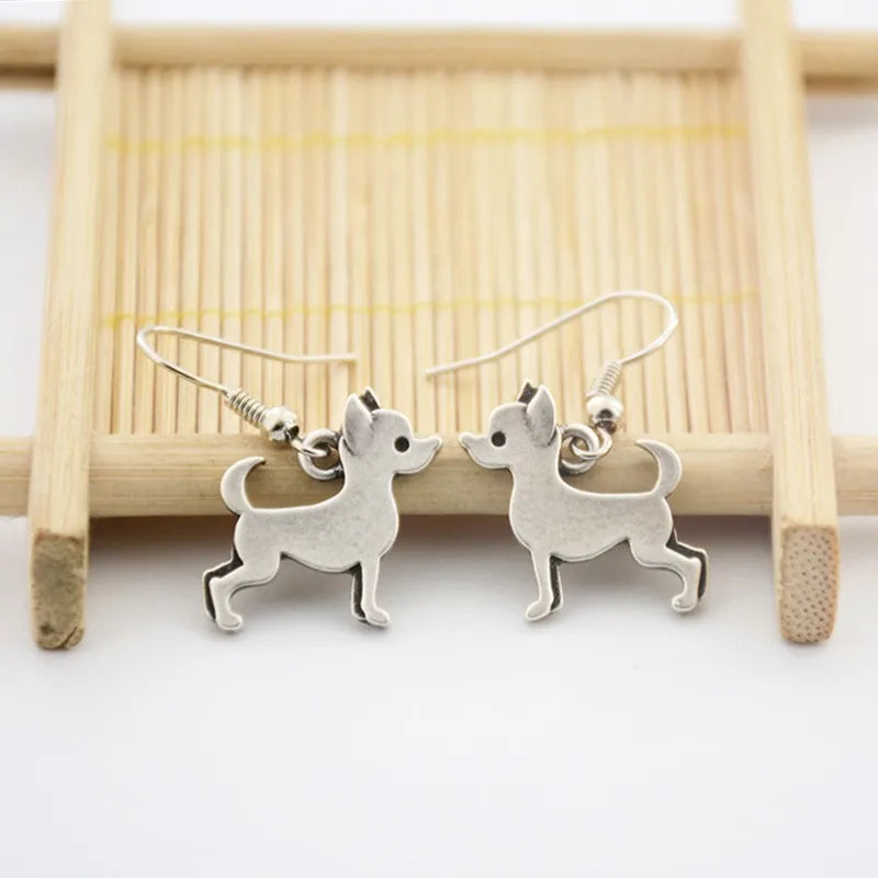 New Vintage Hippie Tiny Chihuahua Drop Earring Boho Dog Big Earrings For Women Brinco Earings Fashion Jewelry Pendientes Mujer