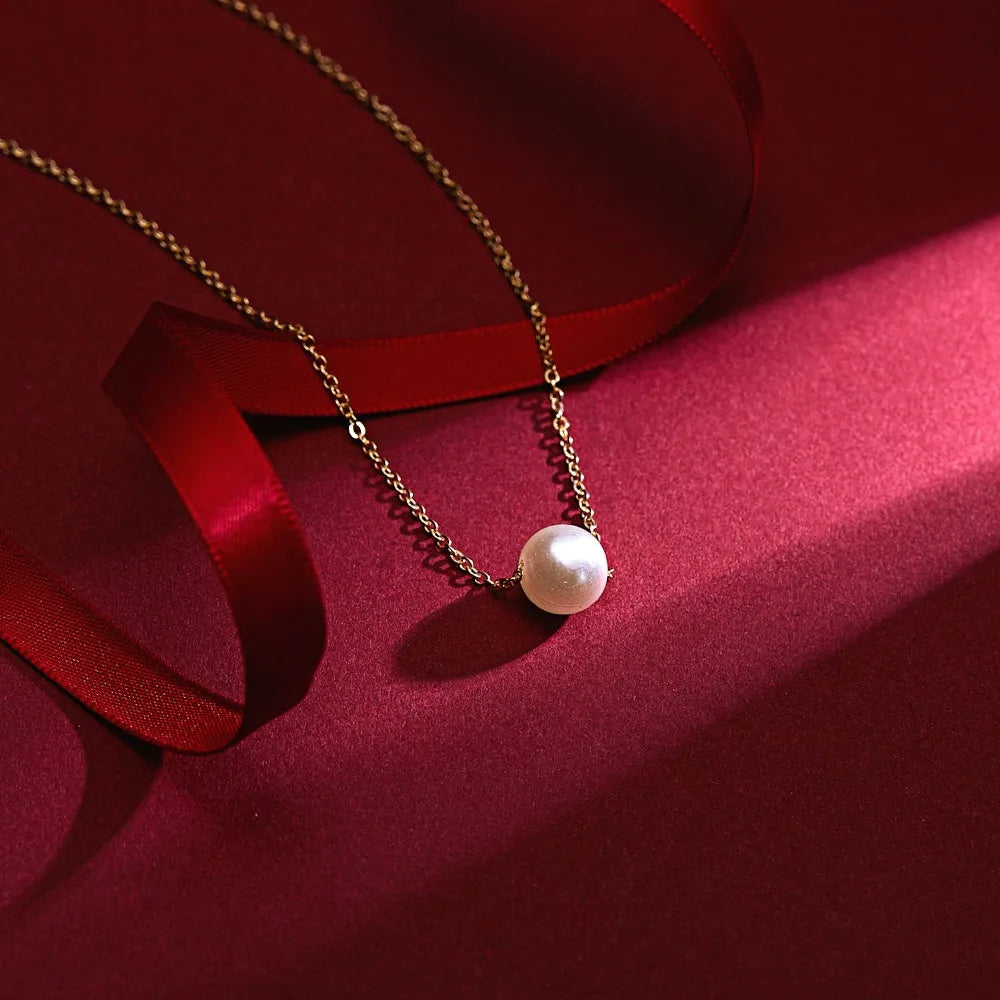 Hot Sale Imitation Pearl of Love Gold-Color Pendant Necklaces Clavicle Chains necklace Fashion Chain Necklace Women Jewelry