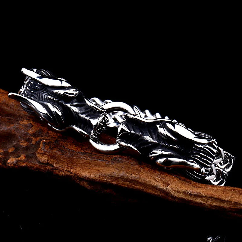 Bracelet en acier inoxydable 316L Beier Bracelet punk crâne pour bracelet vintage cool mode dragon style homme bijoux LLBC8-061R