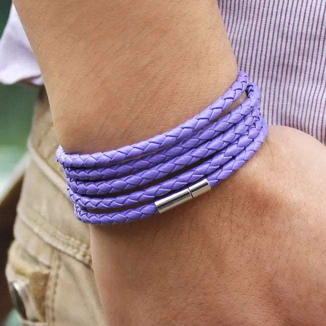 TYO Fashion 5 Layer Leather Bracelets & Charm Bangle Handmade Round Rope Turn Buckle Bracelet For Women Men Low Price Wholesale - Madeinsea©