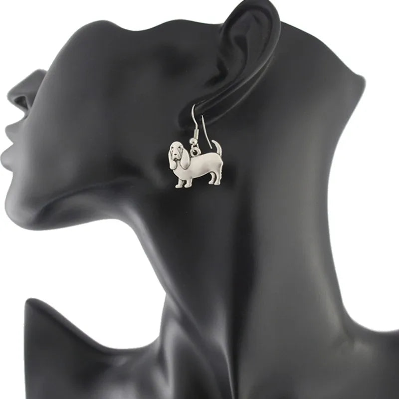 Vintage Boho Basset Hound Drop Earring Bohemian Dog Charms Earrings For Women Brincos Long Earings fashion Jewelry Pendientes
