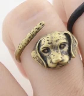 Retro Labrador Retriever Puppy Anillos Dog Ring Boho Anel Animal Love Rings For Women Men Jewelry Best Friends Gift Accesorios