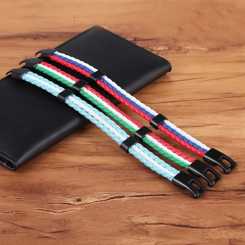 TYO Stainless Steel Men Women Spain Germany France Italy Argentina National Flag PU Leather Bracelets Handmade Jewelry