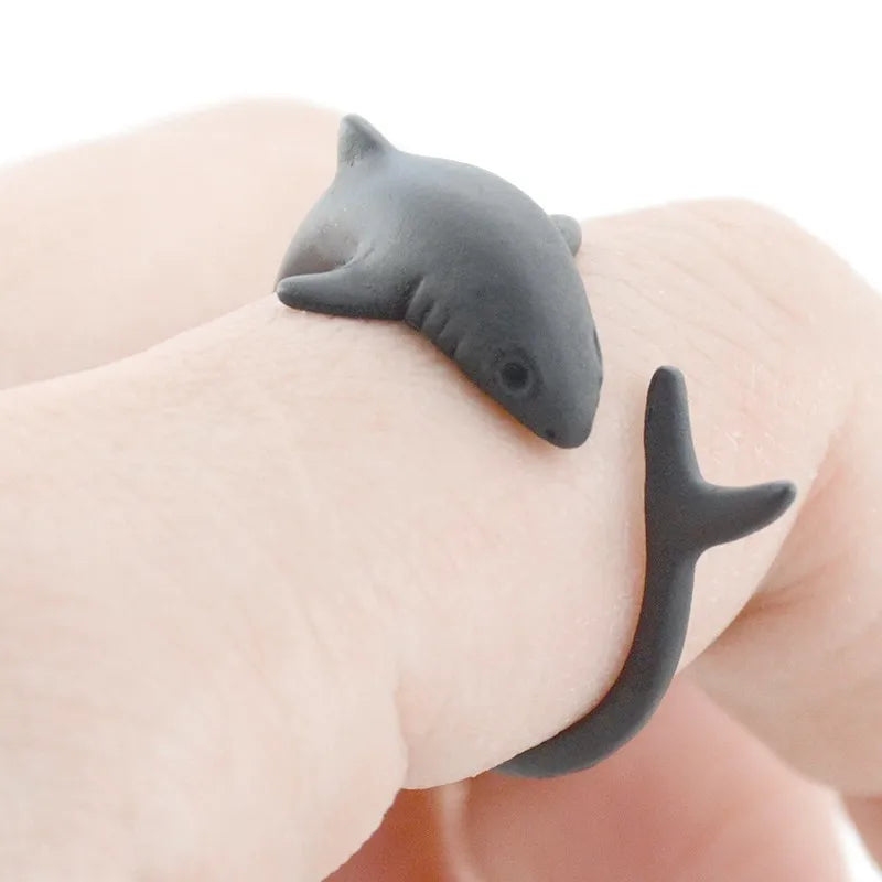 Adjustable 3D Shark Anel Men Ring Punk Fish Anillos Bague Femme Rings For Women Jewelry Anillos Mujer Accessories Lover Gifts