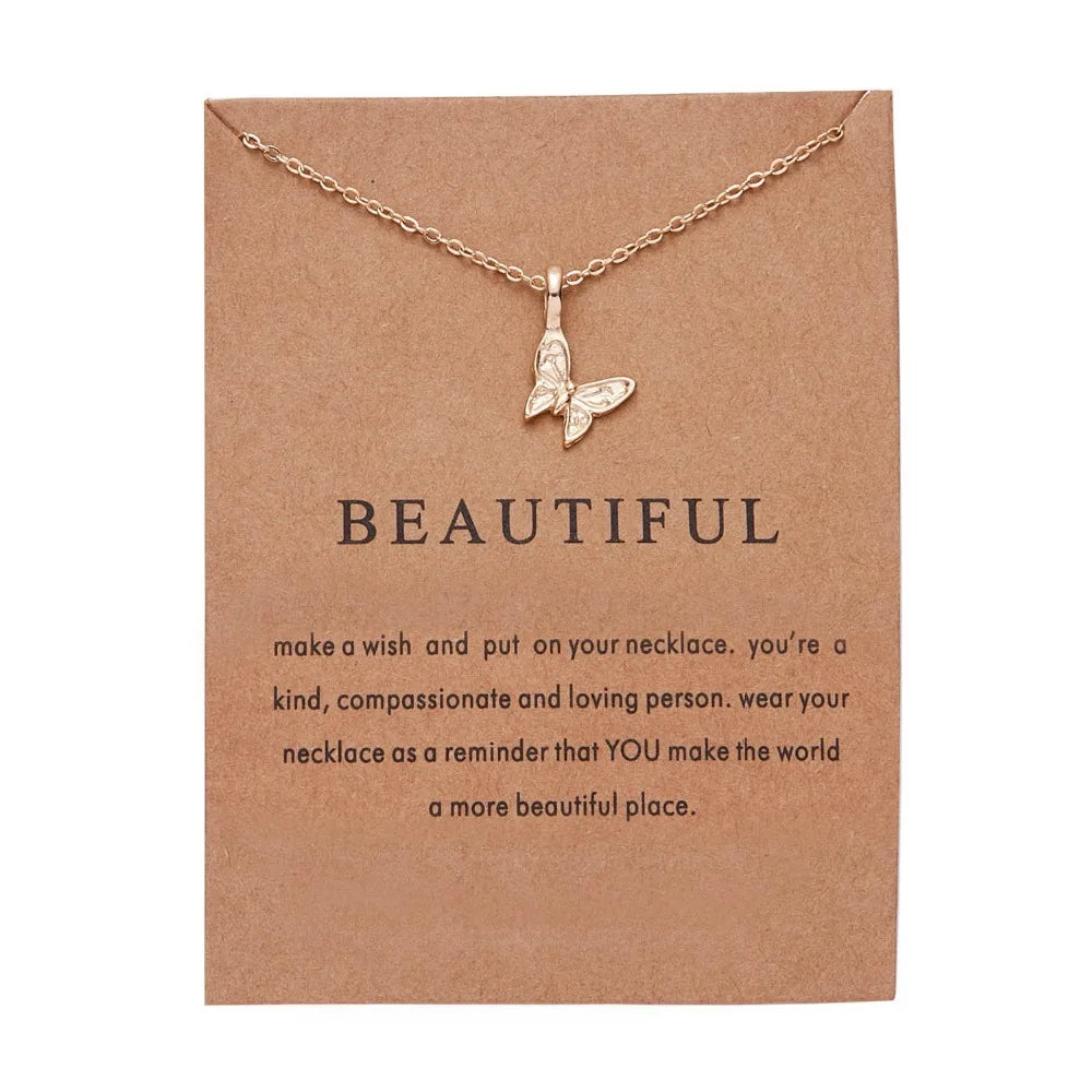 Fashion Elegant Animal Necklace Elephant Dragonfly Butterfly Flower Necklaces Vintage Necklace Pendant Charm Women Friend Gift
