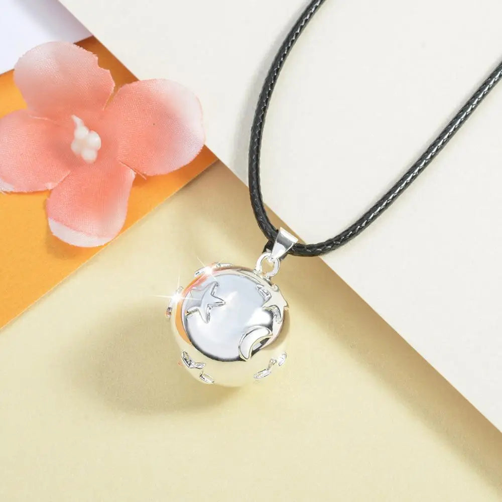 Eudora Bola de Grossesse Necklace Star Moon Angel Caller Musical Bell Pendant DIY Maternity Jewelry for Pregnant Women Gift