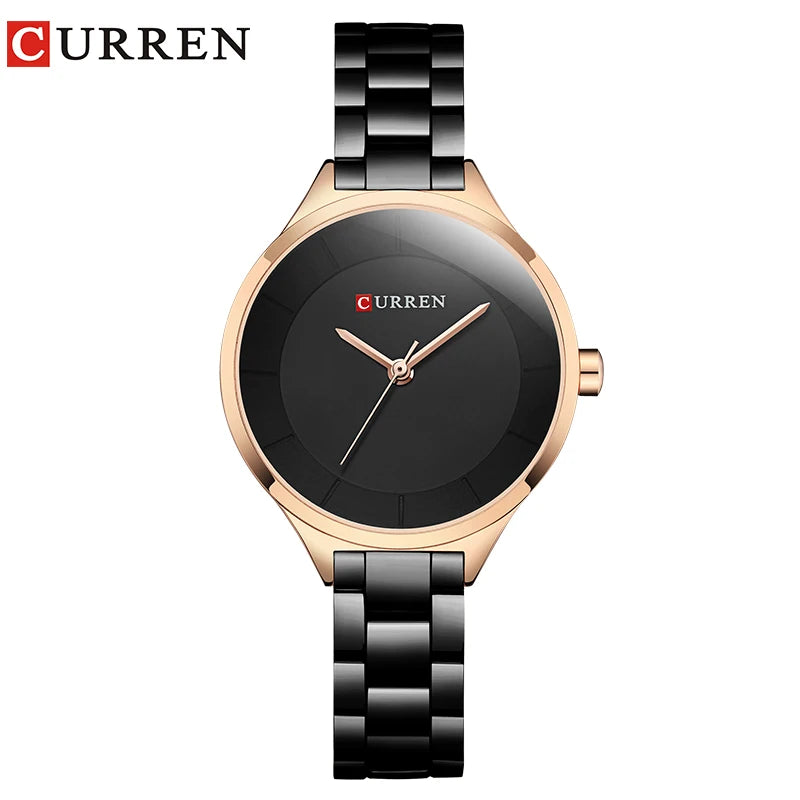 CURREN Top Brand Fashion Ladies Watches Stainless Steel Band Quartz Female Wrist Watch Ladies Gifts Clock Relogio Feminino