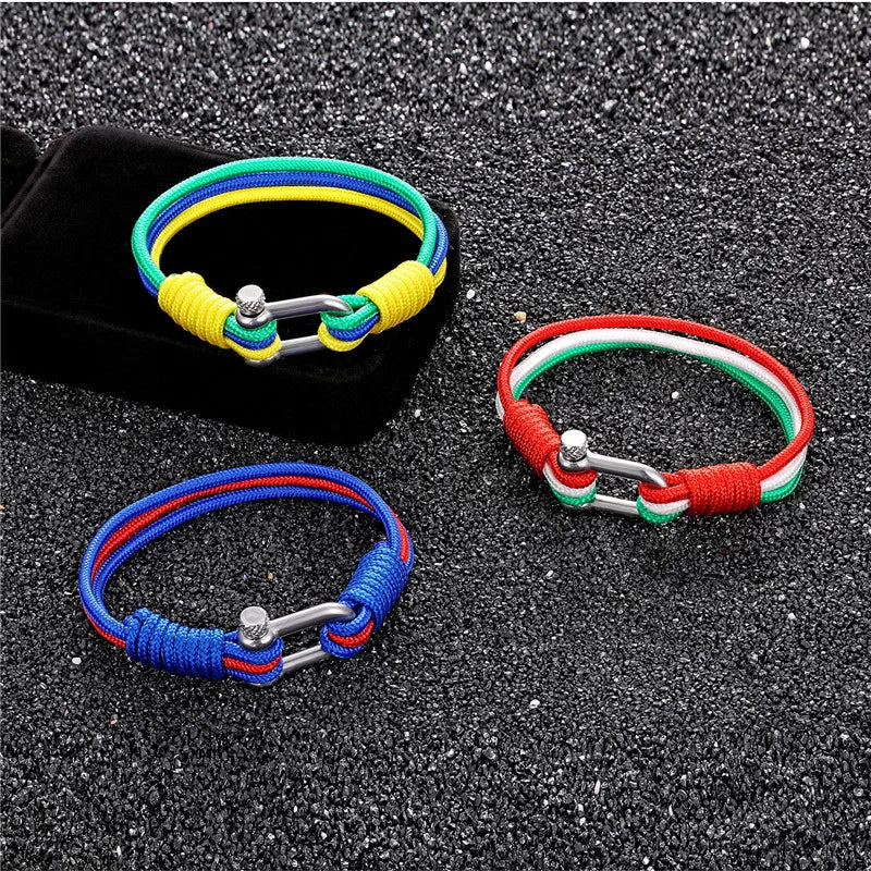 MKENDN New Fashion Sport Camping Parachute Cord Men Women Nautical Survival Rope Chain Bracelet Climing Style Male Jewelry Gifts