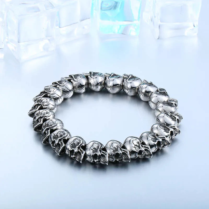 Beier 316L Stainless Steel bracelet new design punk skull men Bracelet Vintage Cool  Jewelry LLBC8-027