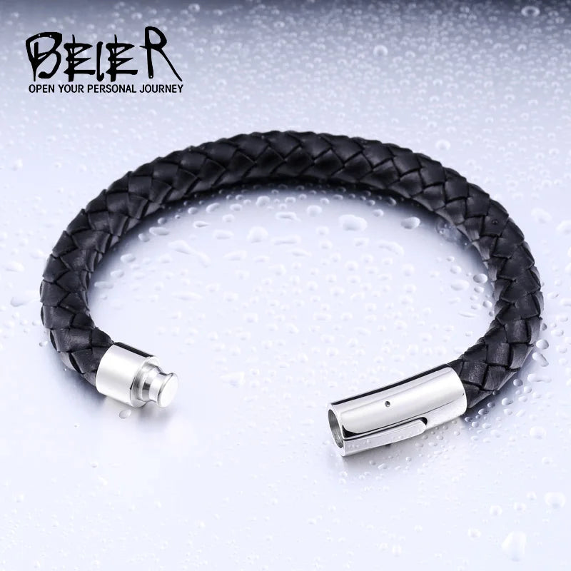 Beier Genuine Cowhide Bracelet Classic styles for men and women Buddha Bracelet trendy fashion personality jewelry LLBC-L019