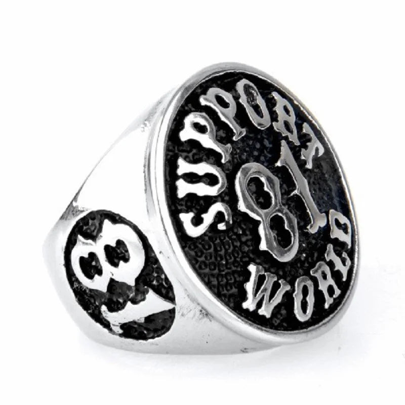 Stainless steel men's rings wholesale punk titanium steel ring Sport Numbers