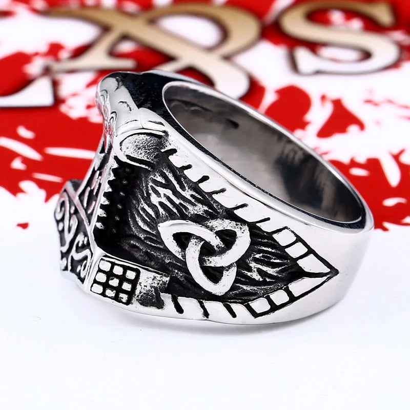 Beier new store 316L Stainless Steel viking ring Nordic Totem Men's Ring Fashion gifts symbol ring LLBR8-563R
