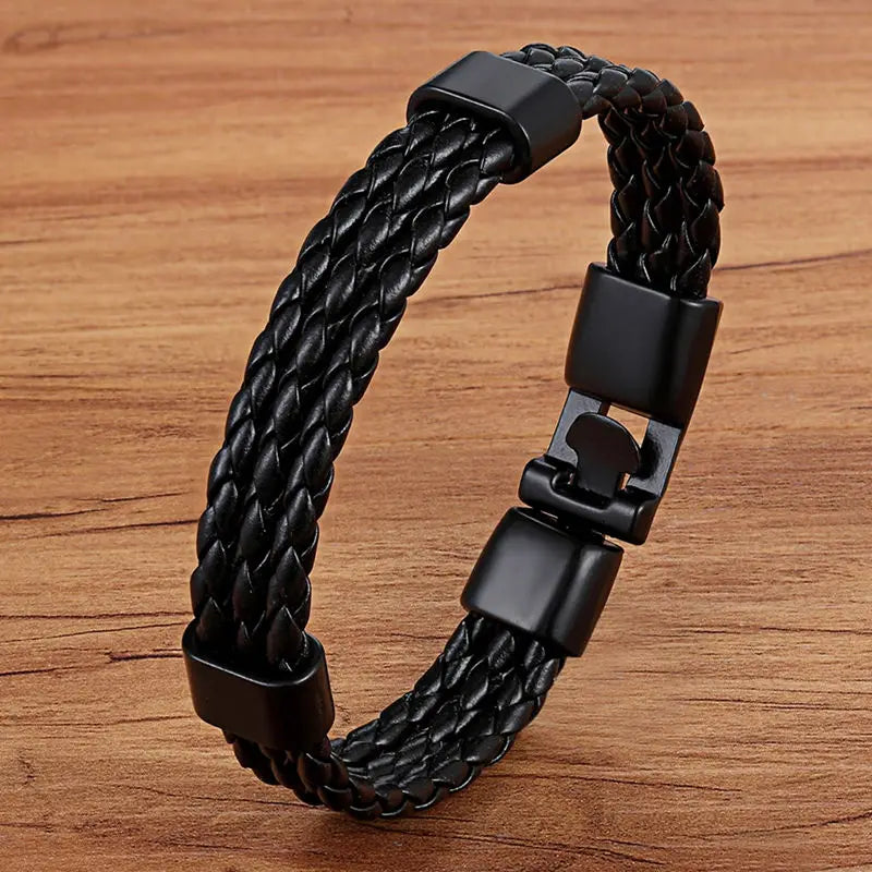 TYO Stainless Steel Men Women Spain Germany France Italy Argentina National Flag PU Leather Bracelets Handmade Jewelry