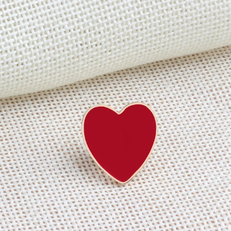 Fashion Cartoon Brooch Red Lipsticks Cherry Heart Enamel Pins Women Corsage Dress Badges Make Up Jewelry Girl Accessories Gifts