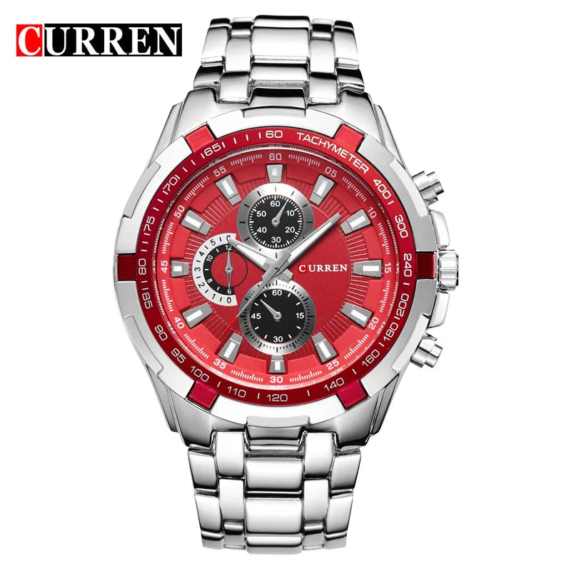 CURREN 2018 New Luxury Fashion Analog Military Sports Men Watches Full Steel Band Black Quartz Male Clock Relogio Masculino