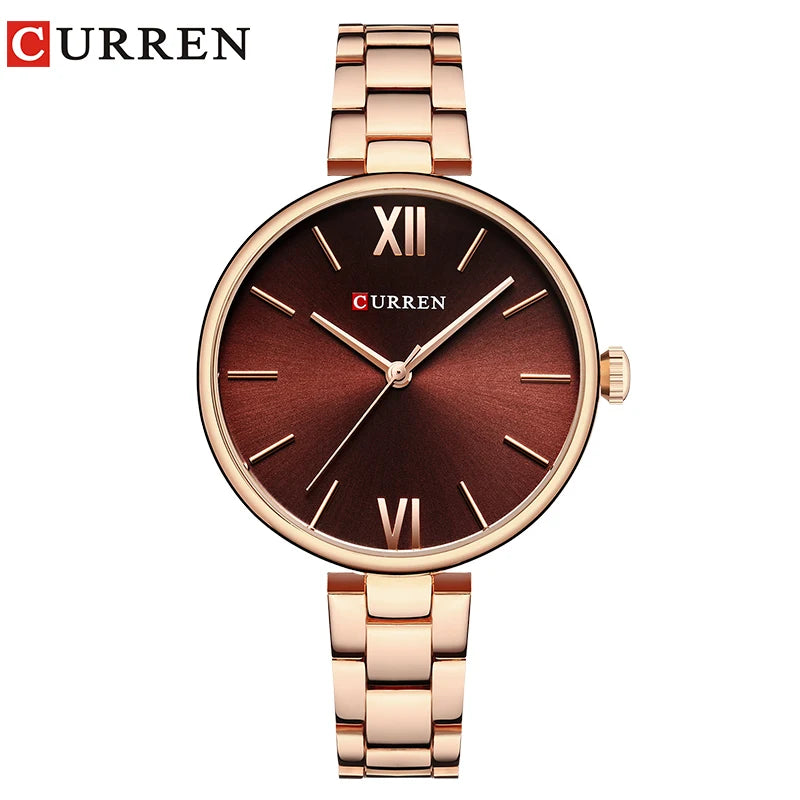 CURREN Women Watch Fashion Luxury Watch Reloj Mujer Stainless Steel  Female Clock Quartz Bracelet Wrist Watch Clock Gift