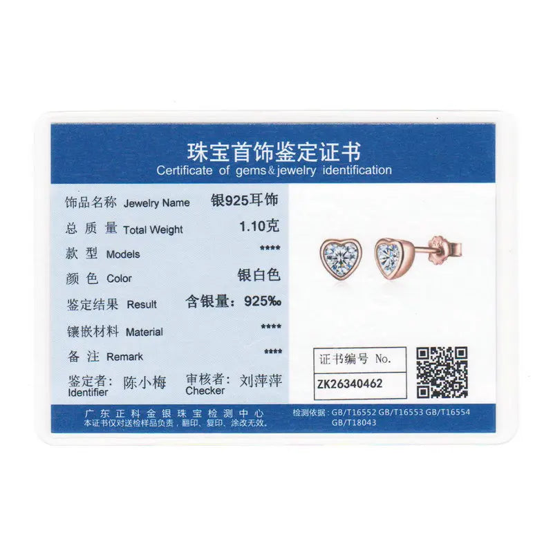 BAMOER 925 Sterling Silber One Love Ohrstecker mit klarem CZ Weibliche Brincos für Frau Edlen Schmuck PAS452