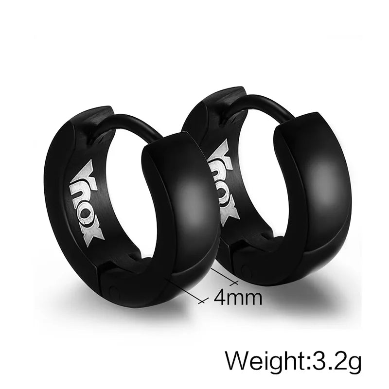 VNOX Cute Hoop Earrings for Men Punk Stainless Steel Huggie Small Earrings 4 Color - Madeinsea©